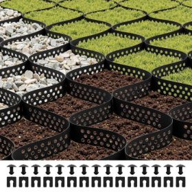 Ground Grid 2-Inch Depth Geocell Grid 17.06x8.86 FT / 5200x2700 mm for Gravel