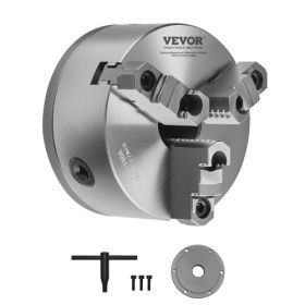 6 Inch 3-Jaw Self-Centering Lathe Chuck with 1 1/2 in-8 Threaded Backing Plate