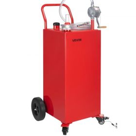 VEVOR 40 Gallon Fuel Caddy Gasoline & Diesel Fuel Tank with Manual Pump Red