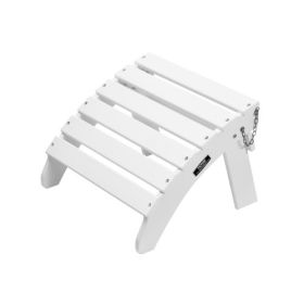 Adirondack Ottoman 17.7L x 19.7W x 13.8H Inch HDPE Folding Patio Footrest White