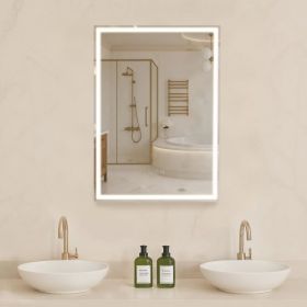 Lighted Mirror Medicine Cabinet 20x28" Bottom Lighting Recessed Wall Mount