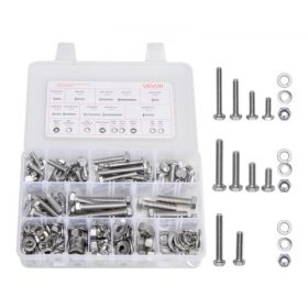 246 Pcs Bolts Nuts Assortment Kit Imperial Stainless Steel for Furniture