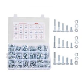 566 Pcs Bolts Nuts Assortment Kit Imperial Alloy Steel for Furniture