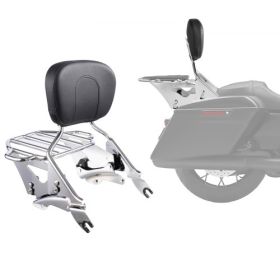 Motorcycle Backrest Sissy Bar with Luggage Rack for Harley Touring 2009-2024