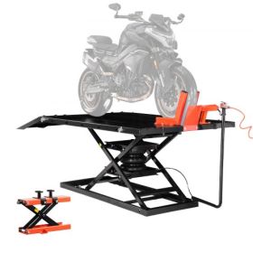 Motorcycle Jack Lift 1500lb Pneumatic Motorcycle Hoist Stand Removable Workbench