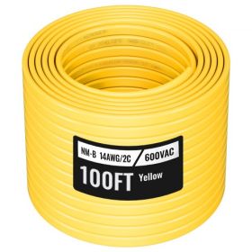 NM-B Wire 14AWG/2C Copper Core Cable 100 ft Electrical Wire with Ground