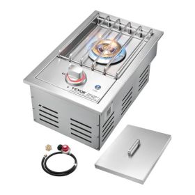 VEVOR Single Grilling Side Burner for Outdoor 17,000BTU Propane & Natural Gas