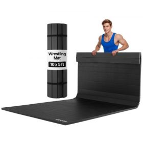 Wrestling Mat Roll-Up Martial Arts Mat 10x5 ft Gymnastics MMA Jiu Jitsu Mat