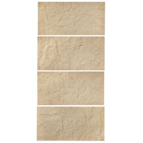 3D Wall Panels 4 Pack 48x24'' PU Stone Imitation 32 Sq.Ft Coverage Stone Yellow