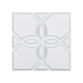 3D Wall Panels 33-Pack 11.81 x 11.81'' PVC 32 Sq.Ft Coverage Floral Matte White