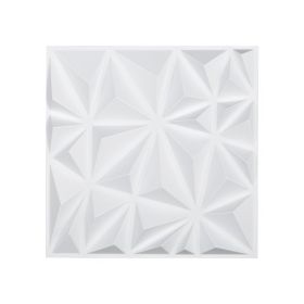 3D Wall Panels 33-Pack 11.81 x 11.81'' PVC 32 Sq.Ft Coverage Diamond Matte White