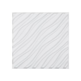 3D Wall Panels 12-Pack 19.7 x 19.7 inch PVC 32 Sq.Ft Coverage Wave Matte White
