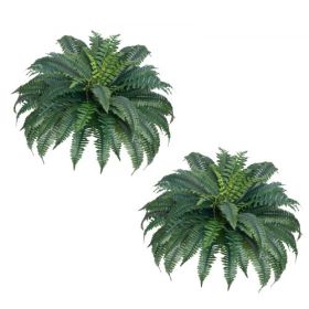 2 Pcs Artificial Boston Ferns Plastic Fern 50 Branches Indoor Outdoor Decor