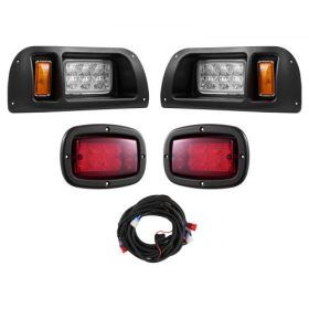 12 Volt Golf Cart LED Headlight Tail Light Kit For EZGO TXT 1996-2013 Models