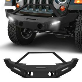 VEVOR Front Bumper Compatible with 2007-2018 Wrangler JK/JKU with LED Light Bars