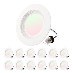VEVOR 12 Pack LED Recessed Lighting 5/6 Inch Retrofit Can Lights 1050 LM 13W 5CCT
