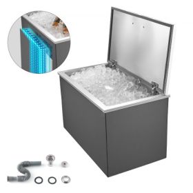 87.6 Qt Drop in Ice Chest Ice Cooler Ice Bin Stainless Steel 28"x16"x17"