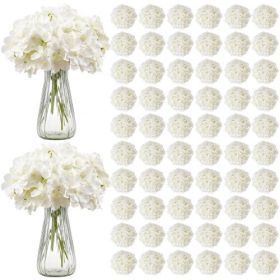 205 Pcs Artificial Silk Hydrangea Flowers 9.8 In Bouquet Arrangement White