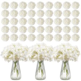 305 Pcs Artificial Silk Hydrangea Flowers 9.8 In Bouquet Arrangement White