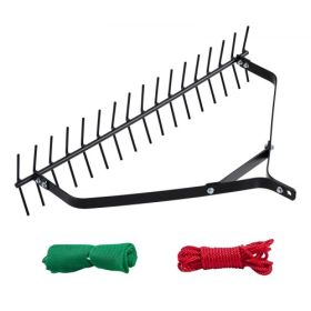 32x6.3 in Pond Aquatic Weed Rake Double-Sided Lake Weed Removal Rake 30ft Rope