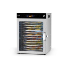 12 Trays Rotary Food Dehydrator Machine Stainless Steel 800W Jerky Fruit Drying