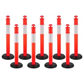 VEVOR 9 Packs Traffic Delineator Posts 48 in Traffic Safety Cones Fillable Base