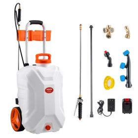 10 Gal Battery Powered Sprayer with Cart Wheeled 0-80 PSI Electric Weed Sprayer