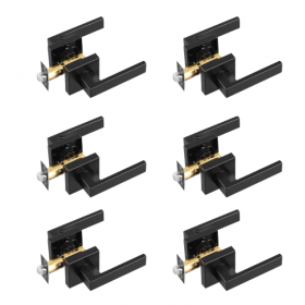 Passage Door Handle 6 Pack Matte Black Door Lever Interior Reversible Lever