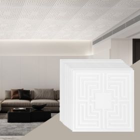VEVOR 12-Pack 24 x 24 in Drop Ceiling Tiles - Premium PVC Sheet, Easy Installation/Cutting Plastic Glue-up, White Echo Pattern