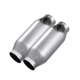 Universal Catalytic Converter 2.5 Inch Inlet and Outlet 2 Pack with O2 Port