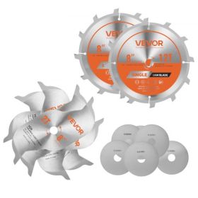 VEVOR Dado Blade Set Stacking Dado Blades with Chippers and Shims 8 in Diameter