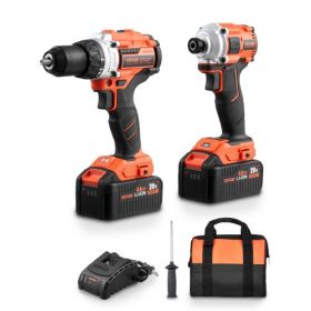 Tool Combo Kit Max 20V Cordless 2-Tool Power Combo Kit with 4.0 Ah Batteries