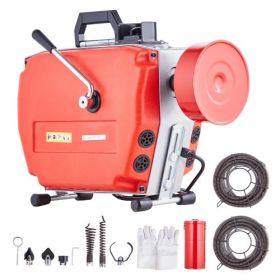 VEVOR Drain Cleaner Machine 120FT x 7/8" 420W Sewer Snake Auger Manual Feed