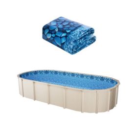 Oval Pool Liner 18x33ft Unibead Style Pool Liner 52in Wall Height Durable