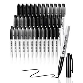 Permanent Markers 36 Count Black Fine Tip Waterproof & Fade-Resistant