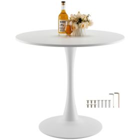 31.5 in Round Dining Table Wood Kitchen Table for 2-4 Person White (Only Table)
