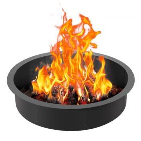 VEVOR Fire Pit Ring Round 40” Outer 36” Inner Steel Liner DIY Campfire Firepit