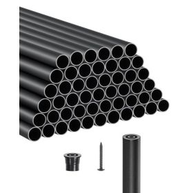 Metal Staircase Balusters 51 Pack 32 In Aluminum Spindles with Screws/Rail Caps