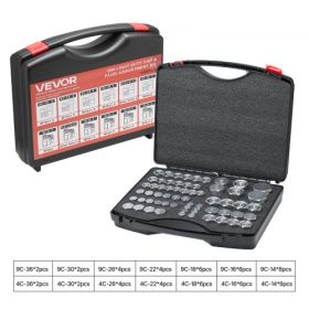 64 PCS DIN Hydraulic Fitting Cap & Plug Assortment Adapter Kit Galvanized Set