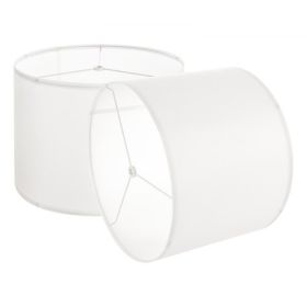 Drum Lamp Shade 2 Set 13 x 13 x 10 inches Medium Round Lampshade (Off-white)