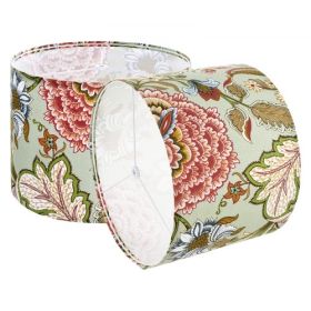 Drum Lamp Shade 2 Set 13 x 13 x 10 inches Medium Round Lampshade (Dark Floral)