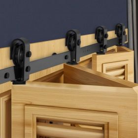 Bi-Folding Sliding Barn Door Hardware Track Kit 52" for Four 12" Doors