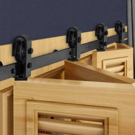 Bi-Folding Sliding Barn Door Hardware Track Kit 60" for Four 14" Doors