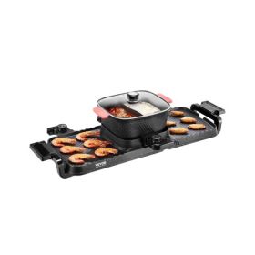 Hot Pot with Grill 2300W 2-in-1 Electric Smokeless BBQ Pan with Removable Pot