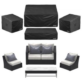 Patio Outdoor Furniture Cover 4-Piece Set 420D Waterproof Table Chair Sofa