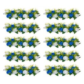 Flower Balls for Wedding Centerpieces Fake Flower Arrangement Blue + White 10PCS