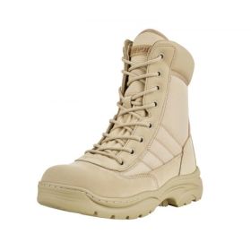Men's Military Tactical Boots 8 Inch Sand-color Side Zipper US Size 10.5