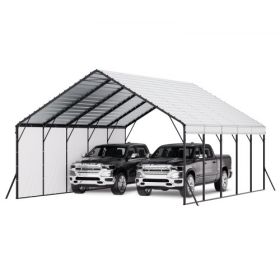 Heavy Duty Metal Carport 20 x 24 ft Outdoor Car Shelter Garage for Boats Trucks
