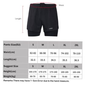 Men's 2-in-1 Running Shorts Quick Drying Breathable Active Training Exercise Jogging Cycle Shorts with Longer Liner (Option: Green-XXL)