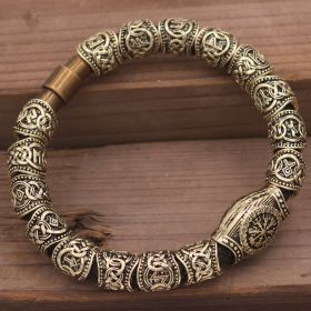 Viking Odin Compass Bead Accessory Bracelet (Color: Ancient bronze, size: 21cm)